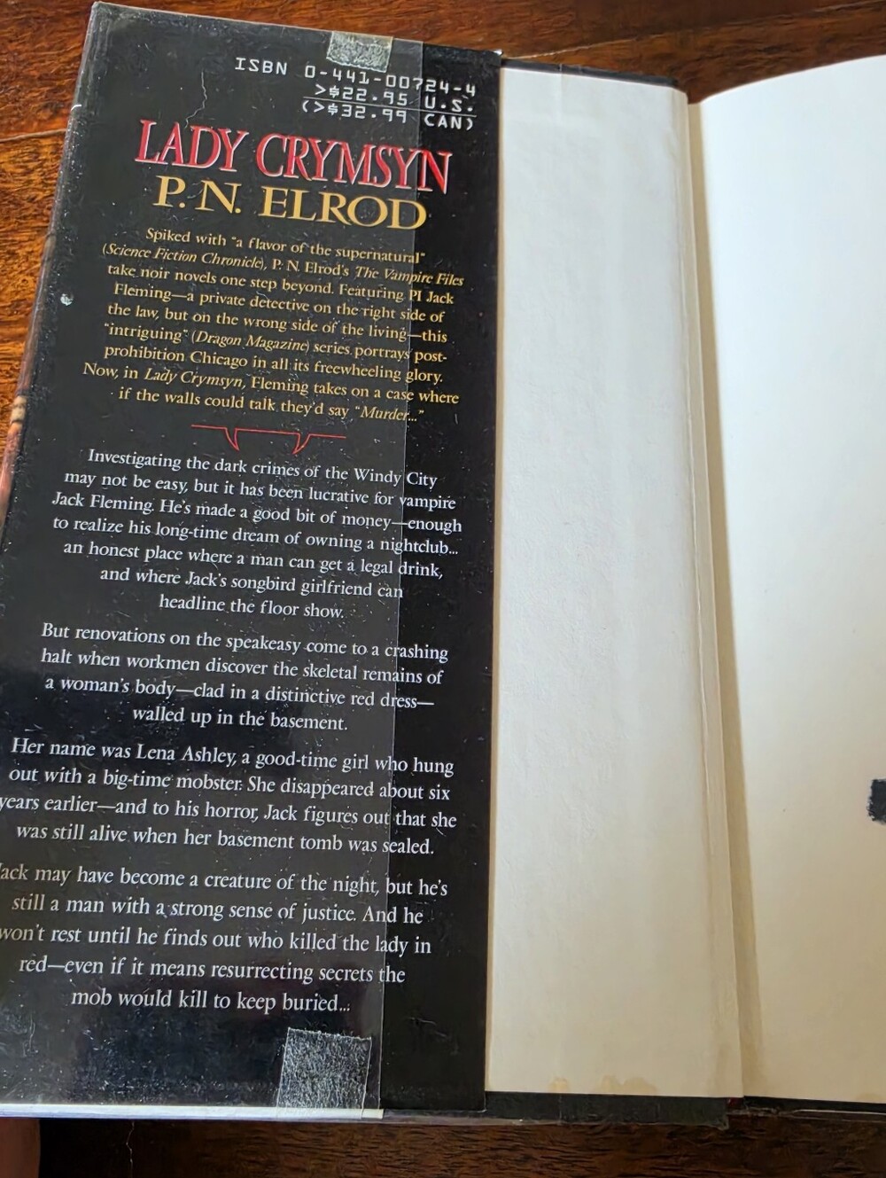Lady Crymsyn: The Vampire Files by P.N. Elrod Hardcover Book 1st/1st - Picture 8 of 11